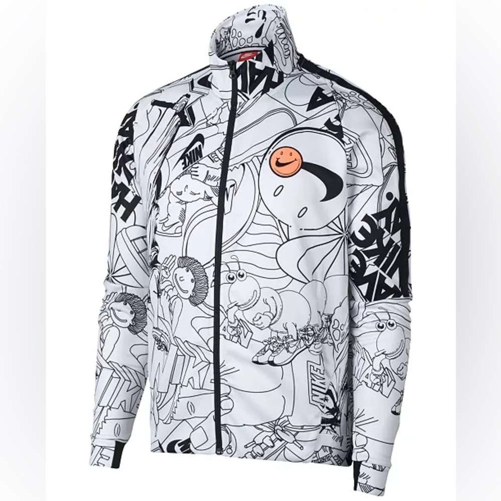 Nike Men's Have a Nike Day Black and White Graphic Windbreaker Jacket M